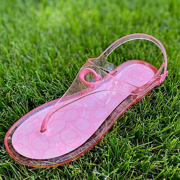 coach women's natalee jelly thong sandals